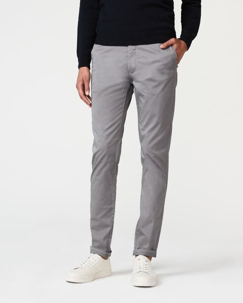 Mens Gunmetal Cotton Ultra Slim Chino